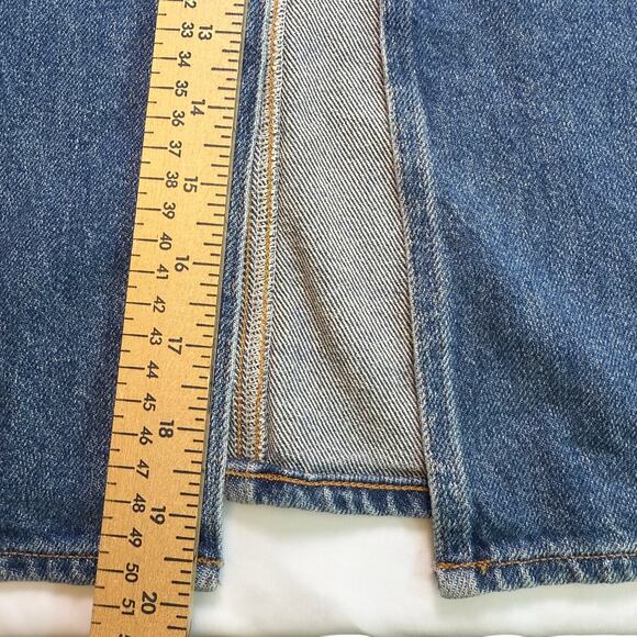 NWT AGOLDE Leif Low Slung Denim Maxi Skirt in Swing Blue Front Slit Size 26 - Picture 7 of 13